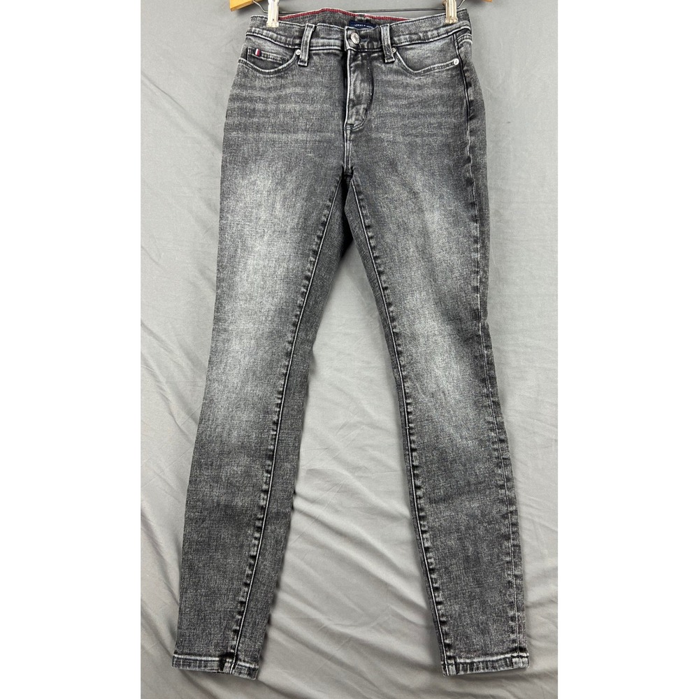 Tommy Hilfiger Jeans Womens 4 Skinny Faded Black Stretch Denim Good